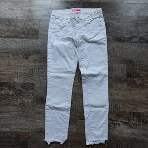 Lilly Pulitzer jeans low rise skinny ankle women's 2 resort white raw hems